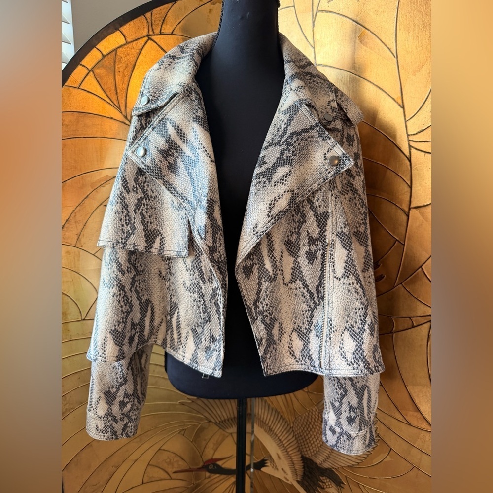 Jennifer Lopez Snake Print Leather Jacket